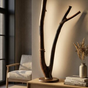 Větev Maximus – 112 cm vysoká stojací lampa z masivního dřeva